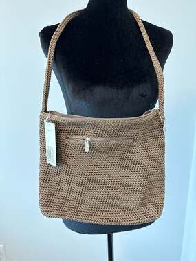 The Sak Original Classics Crochet Shoulder Bag in Taupe NWT